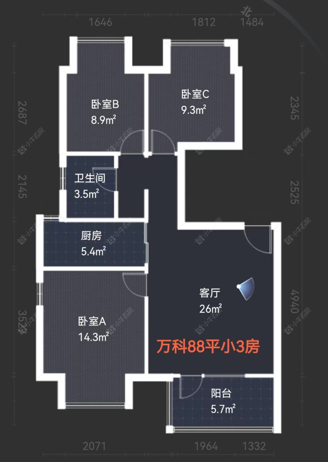 上海万科四季花城111弄在售二手房源户型图_小牛看房