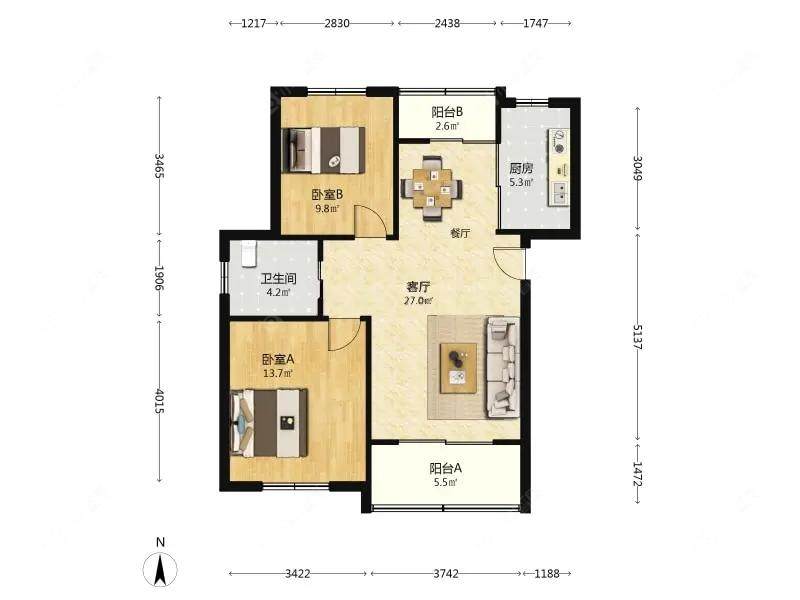 上海菊泉新城古北陆翔苑在售二手房源户型图_小牛看房