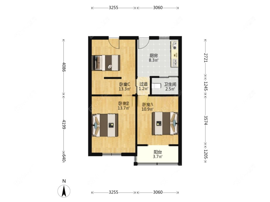 上海大统路1033弄在售二手房源户型图_小牛看房