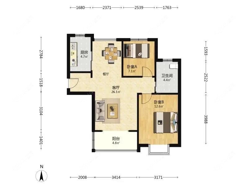 上海古北菊翔苑南区在售二手房源户型图_小牛看房