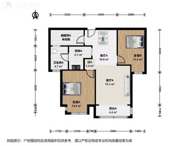 上海鼎鑫名流苑2室2厅1卫在售二手房房源图片