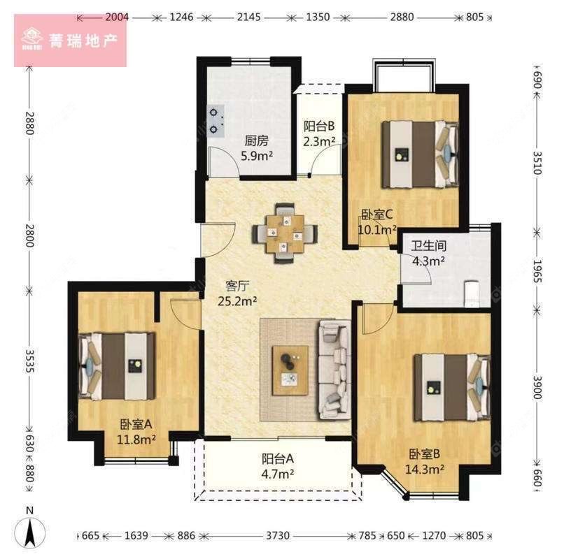 上海菊泉新城爱建顾园西区在售二手房源户型图_小牛看房