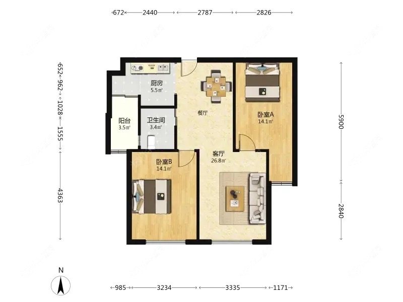 上海宝沁苑在售二手房源户型图_小牛看房