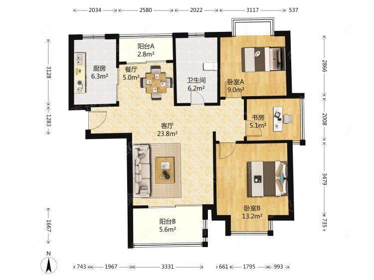 上海海尚明城在售二手房源户型图_小牛看房