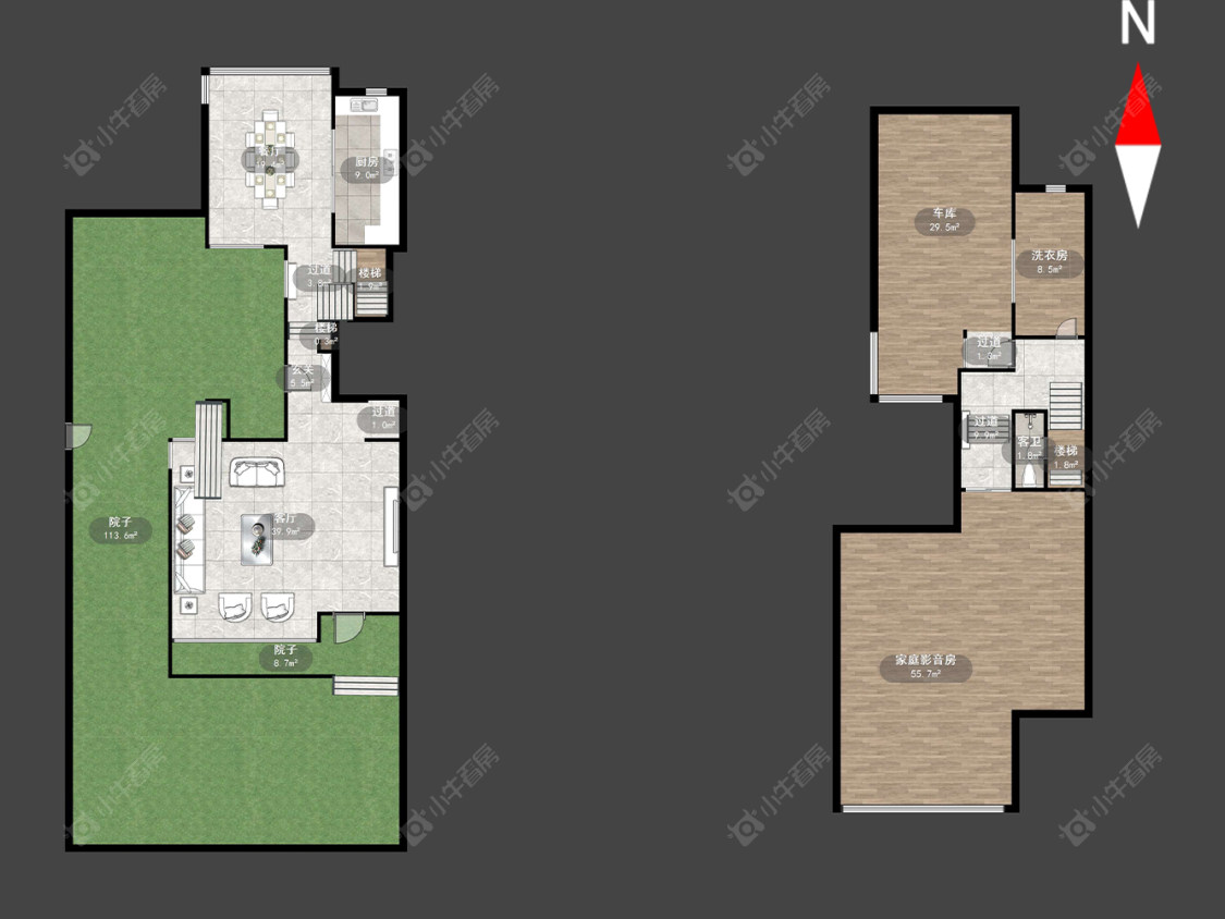 上海凯德林茵湖畔西区别墅区在售二手房源户型图_小牛看房