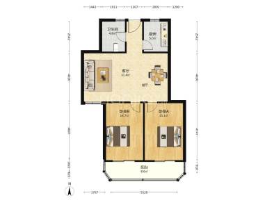 上海金轩公寓2室2厅1卫在售二手房房源图片