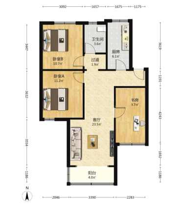 上海天池二村3室2厅1卫在售二手房房源图片