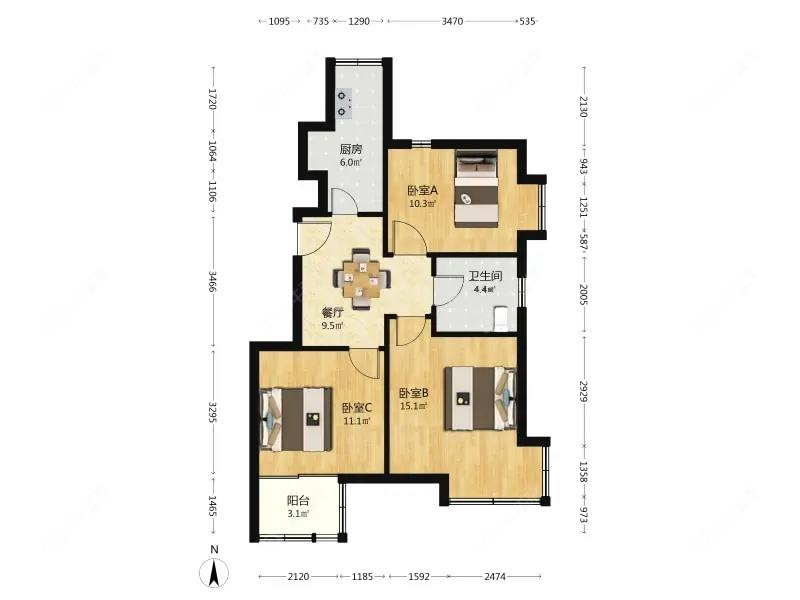 上海馨佳园一街坊在售二手房源户型图_小牛看房