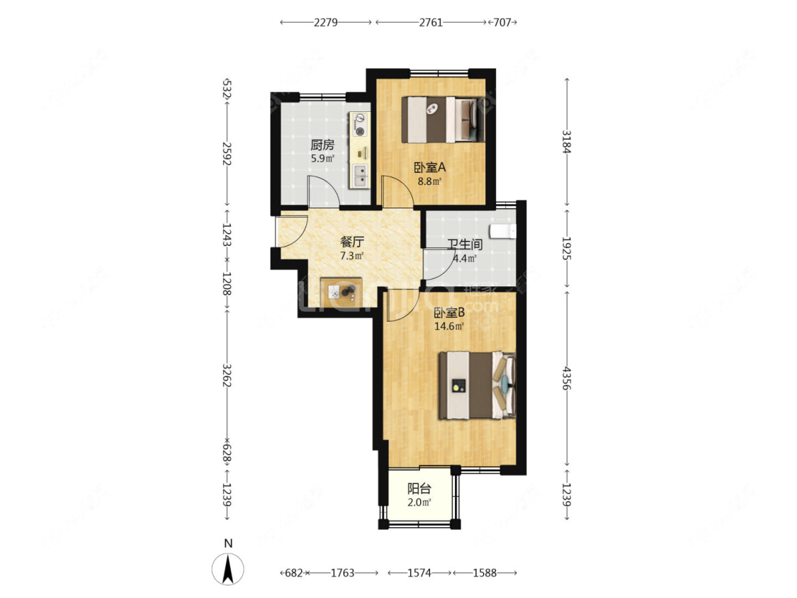 上海海尚菊苑北区在售二手房源户型图_小牛看房