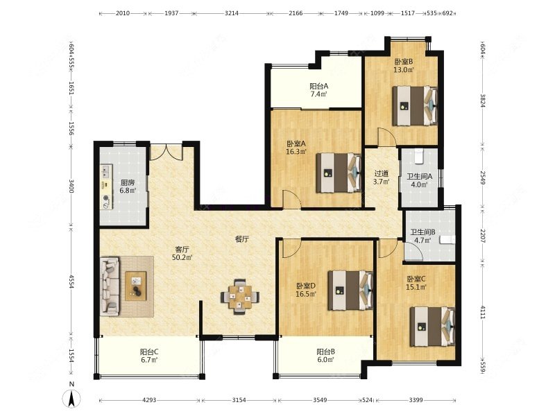 上海涵碧景苑在售二手房源户型图_小牛看房