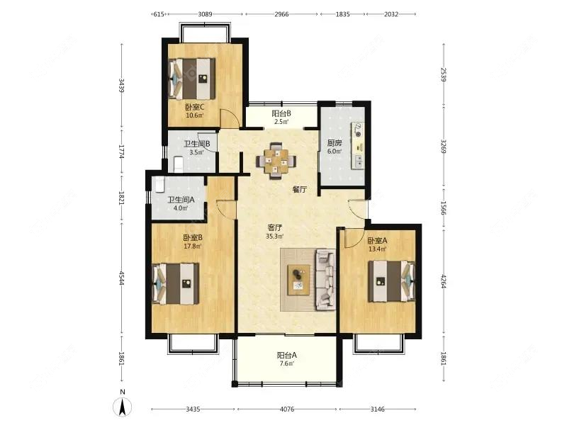 上海好日子大家园B区在售二手房源户型图_小牛看房