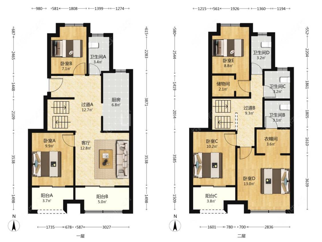 上海新城香溢璟庭二期在售二手房源户型图_小牛看房