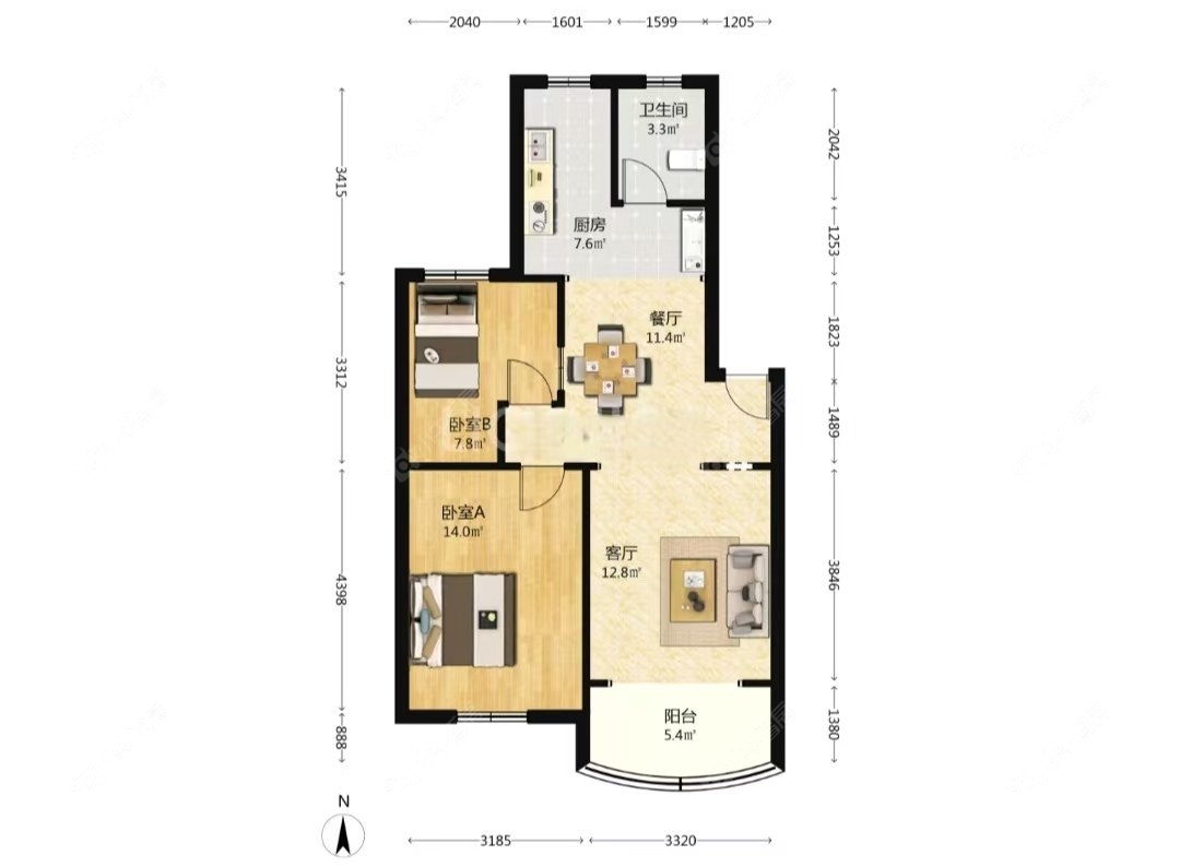 上海海东公寓在售二手房源户型图_小牛看房