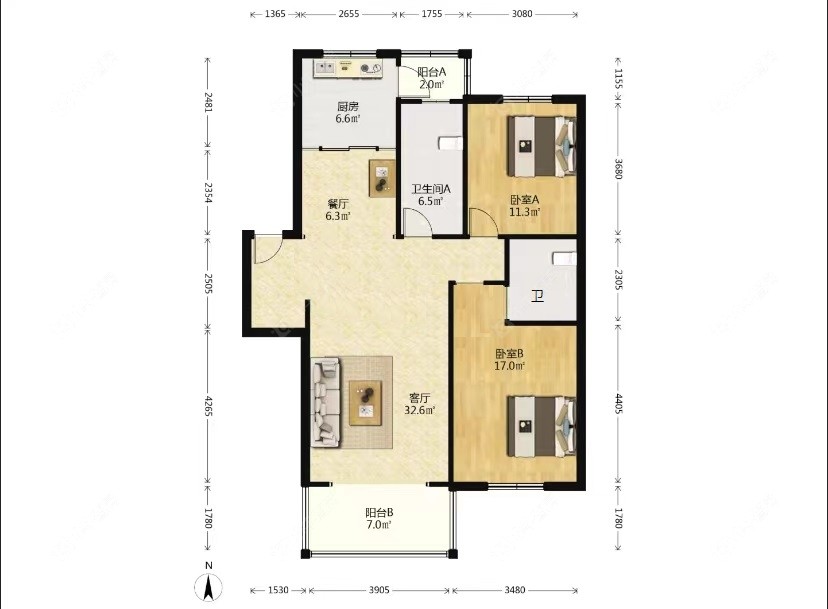 上海怡泰家苑在售二手房源户型图_小牛看房