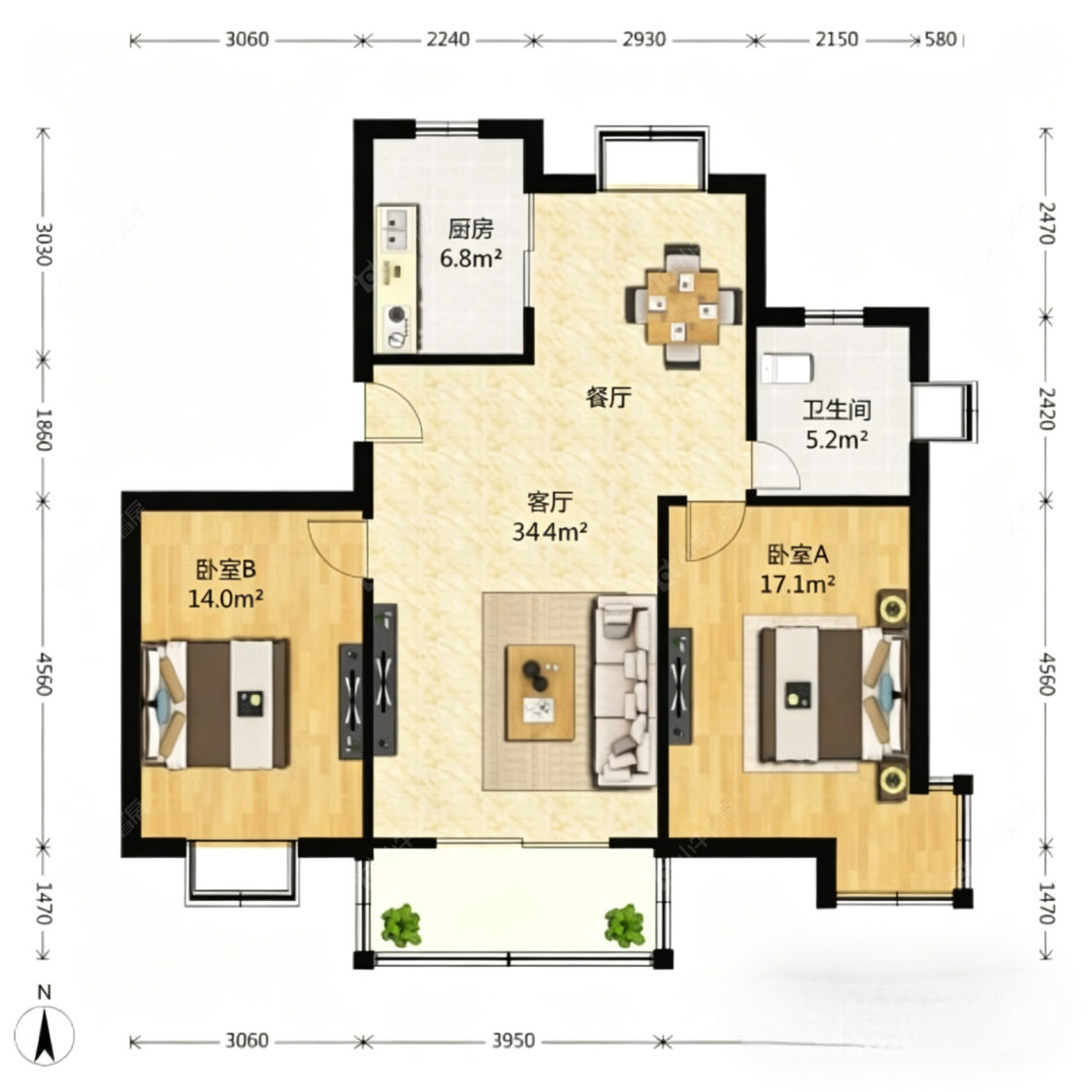 上海金铭福邸一二三期在售二手房源户型图_小牛看房
