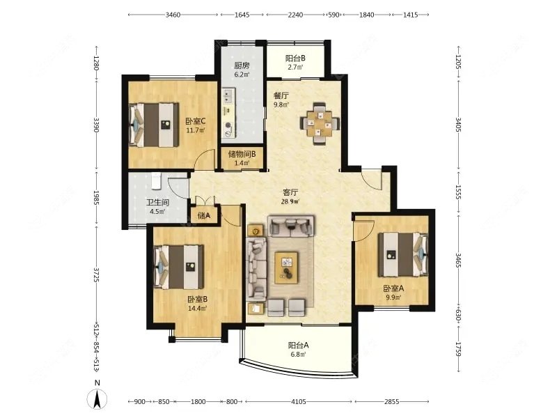 上海现代星洲城一期二期在售二手房源户型图_小牛看房