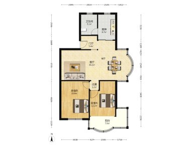 上海上环公寓2室2厅1卫在售二手房房源图片