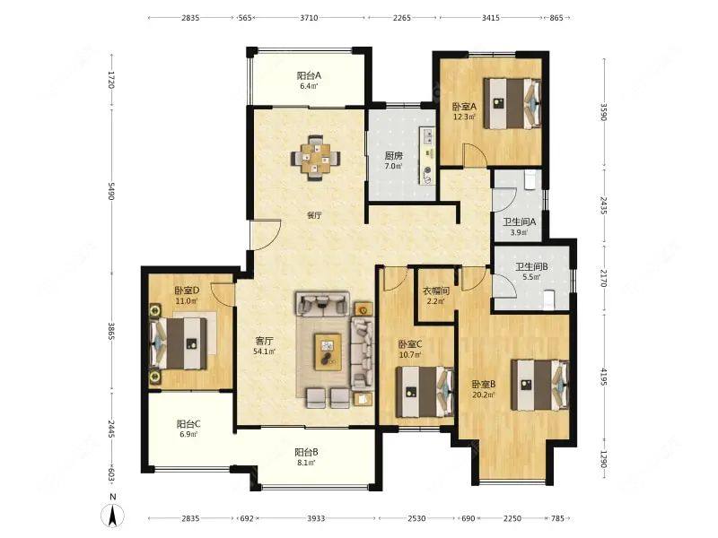 上海保辉香景园在售二手房源户型图_小牛看房
