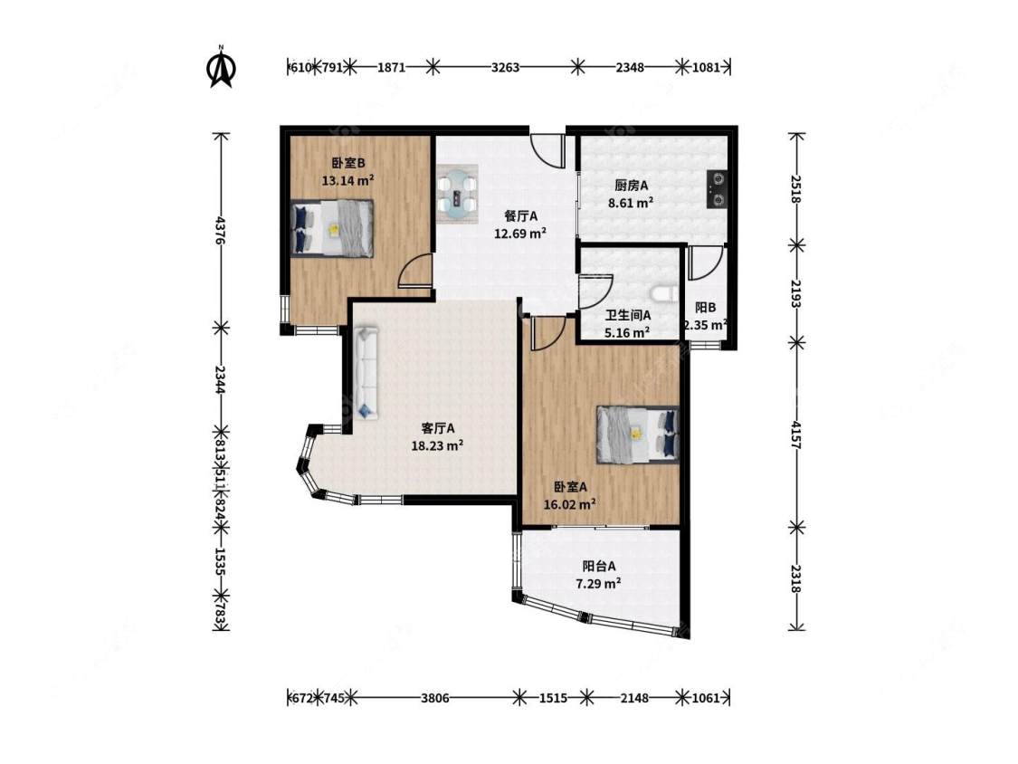 上海苏堤春晓名苑在售二手房源户型图_小牛看房