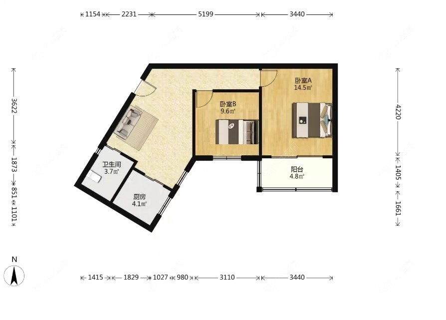 上海东明苑在租房源户型图_小牛看房