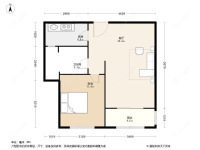 上海远洋香奈在租房源户型图_小牛看房