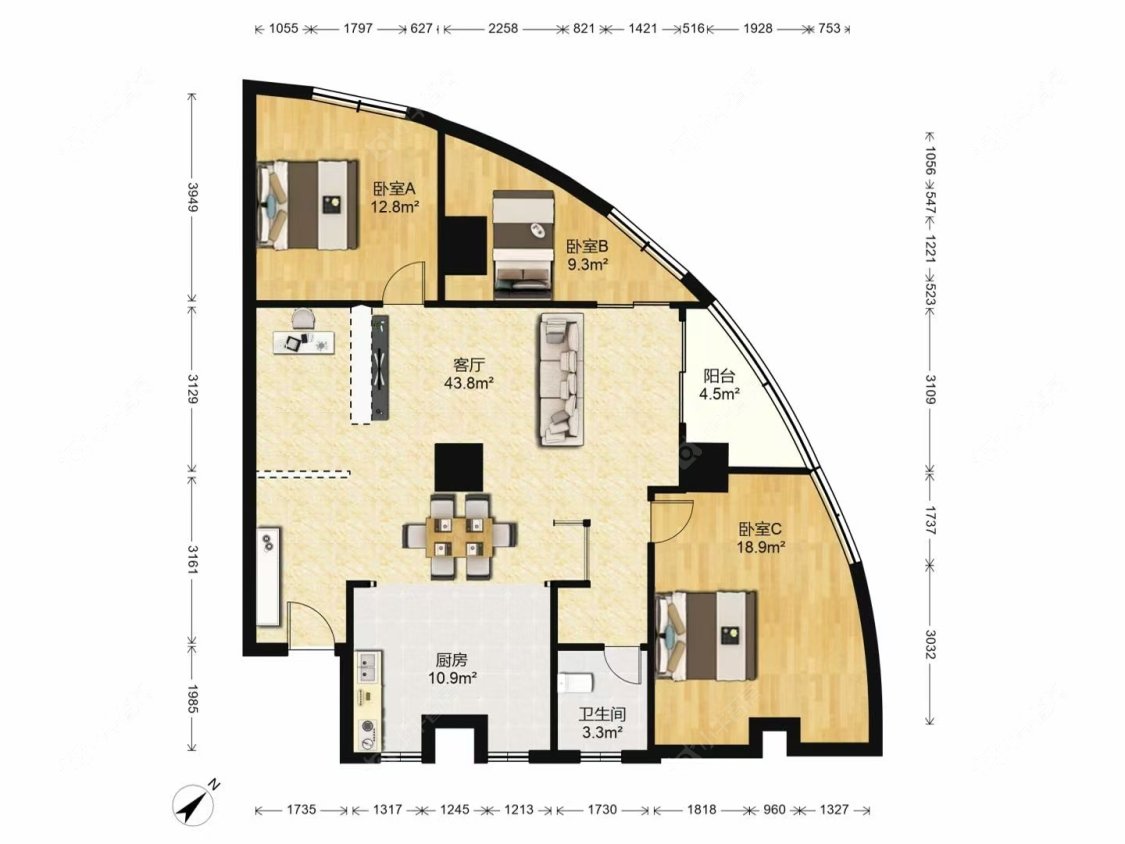 上海湘江大厦在售二手房源户型图_小牛看房