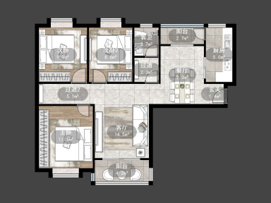 上海海洲桃花园3室2厅1卫在售二手房房源图片