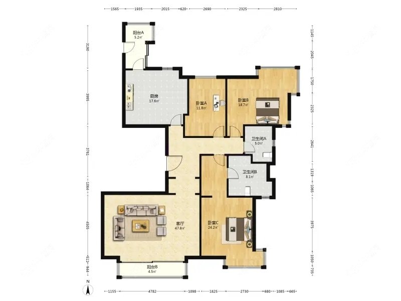 上海尚浦名邸在售二手房源户型图_小牛看房