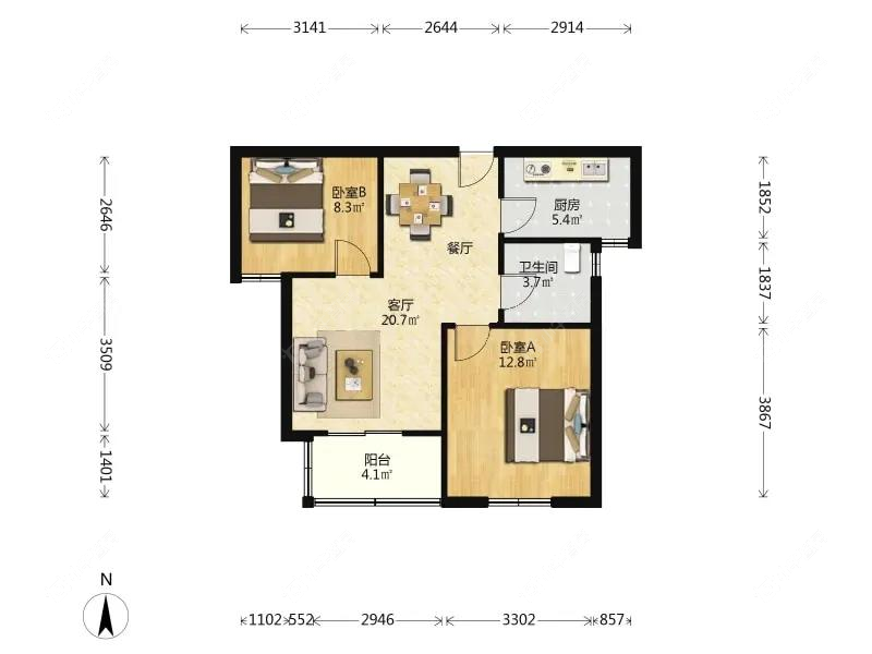 上海中怡家园在售二手房源户型图_小牛看房